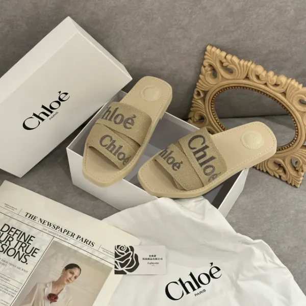 圖片 Chloé Woody 米白穆勒拖鞋