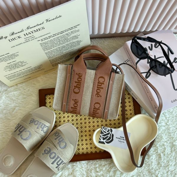 圖片 Chloé Woody 栗子棕刺繡迷你款有背帶