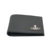 圖片 Vivienne Westwood 防刮面星球銀logo八卡對開短夾(黑)