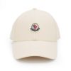圖片 Moncler 斜紋棉布品牌徽標棒球帽(米黃)