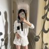 圖片 Chanel 23p白色水鑽毛巾布polo長袖