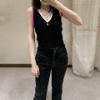 圖片 Chanel 24p 粉邊v領短版背心