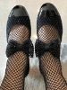 圖片 Chanel 23s 黑色全鑽蝴蝶結網靴