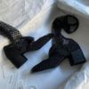 圖片 Chanel 23s 黑色全鑽蝴蝶結網靴