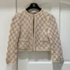圖片 Chanel 23s淺橘色毛呢珍珠釦短版外套