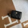 圖片 Chanel 黑金荔枝拉鍊款零錢卡包