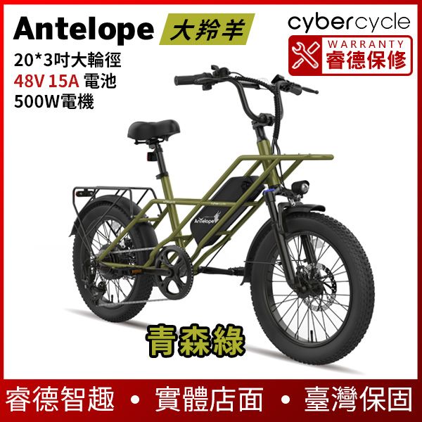圖片 【CyberCycle】Antelope 大羚羊 - 20吋 強動力x前避震 多功能胖胎電輔車 (親子車/胖胎車)