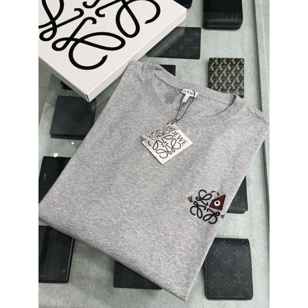 圖片 Loewe 經典 刺繡 貓咪搭配 素t 短袖T恤上衣