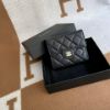 圖片 Chanel黑金荔枝經典三折短夾