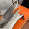 圖片 Hermes 25新款灰銀Kelly slingback跟鞋
