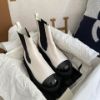 圖片 Chanel 黑白牛皮拼漆皮高筒靴