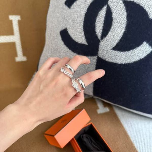 圖片 Hermes 新款Boucle seller inflexible系列雙圈純銀鏈條戒指