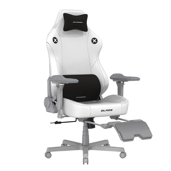 圖片 DXRACER 利刃豪華款 電競賽車椅(6D扶手/皮面白色)+TANK泰坦級(布面黑)