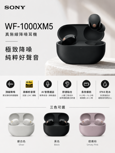圖片 【SONY 索尼】WF-1000XM5