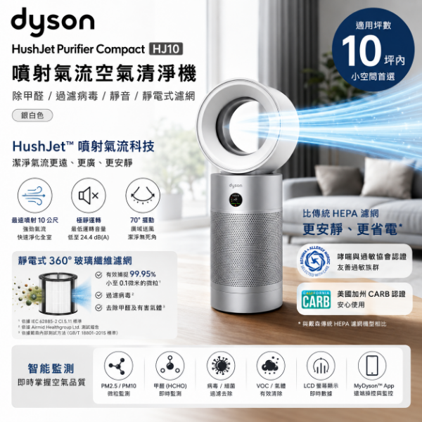 圖片 Dyson 戴森 HJ10 噴射氣流空氣清淨機 除甲醛/過濾病毒/靜音/靜電式濾網