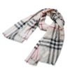 圖片 Burberry 寬版格紋羊毛絲質圍巾(80787821-米色)