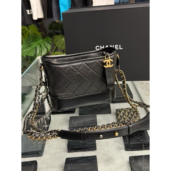 圖片 Chanel 香奈兒 經典 黑金配色 流浪包 側背包 二手9.8成新