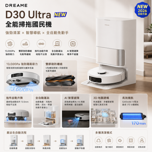 圖片 追覓 D30 Ultra 全能掃拖國民機