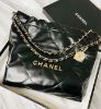 圖片 CHANEL AS3260 新款 22 肩背包 黑金小型 