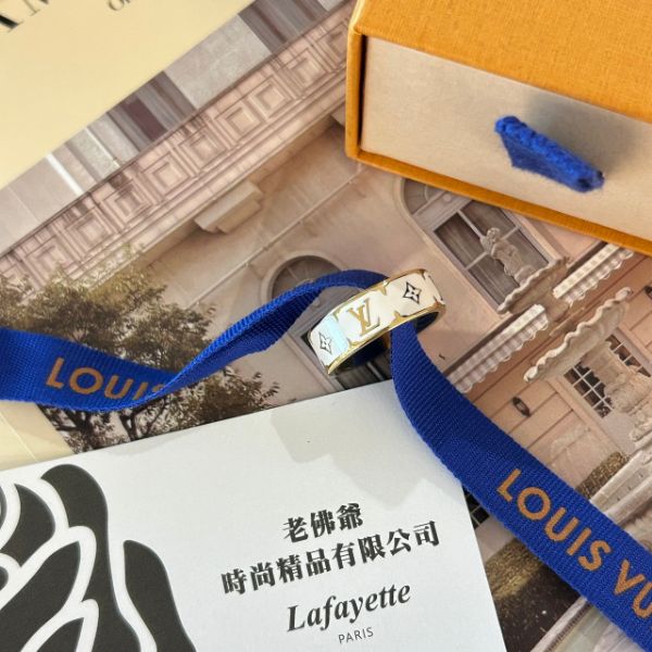 圖片 LOUIS VUITTON M1565L Nanogram Enamel 白色琺瑯戒指