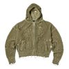  Thug Club Destroyed Knit Zip-Up Hoodie ''Beige'' \