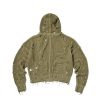  Thug Club Destroyed Knit Zip-Up Hoodie ''Beige'' \