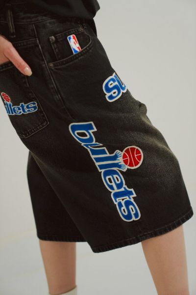 Mitchell & Ness x Supreme SS26 Week13 Washington Bullets Baggy Denim Short "Washed Black" 黑色 牛仔短褲