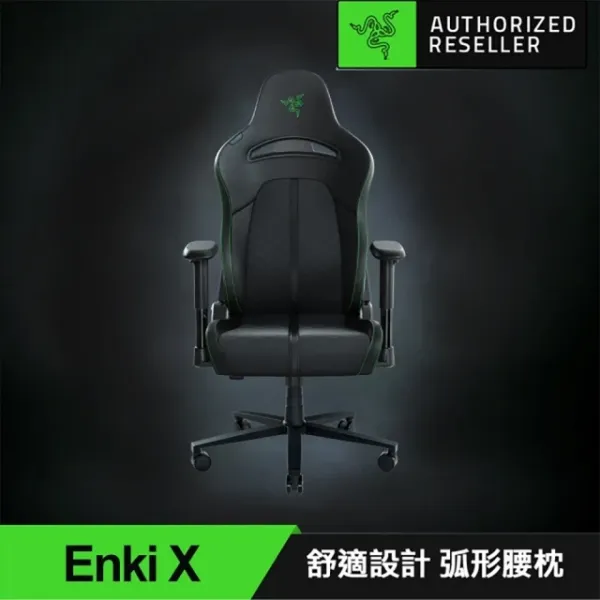 圖片 Razer 雷蛇 Enki X人體工學設計電競椅/電腦椅_黑/綠(RZ38-03880100-R3U1)