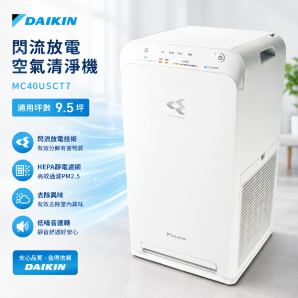 圖片 DAIKIN 大金 9.5坪閃流放電空氣清淨機(MC40USCT7)