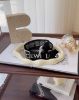 圖片 【LOEWE】小牛皮 ANAGRAM 寬背帶 黑銀