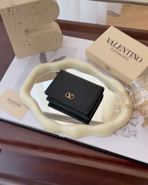 圖片 【VALENTINO】VLOGO 內拉鍊對開短夾 黑色