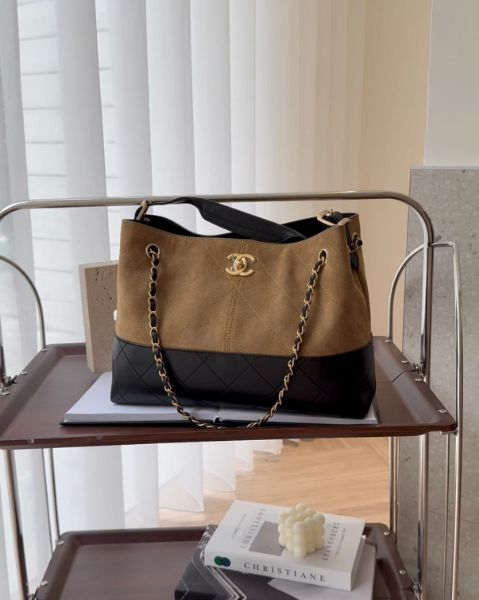 圖片 【CHANEL】麂皮托特 小號 棕色