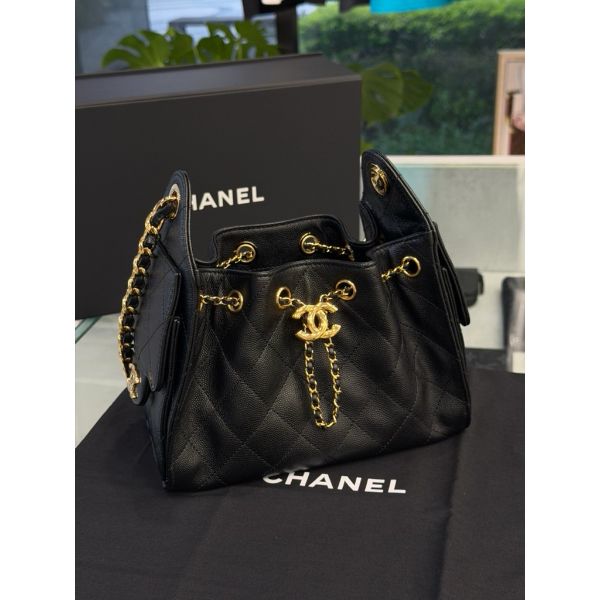 圖片 Chanel 香奈兒 經典黑金配色 25 bag mini尺寸