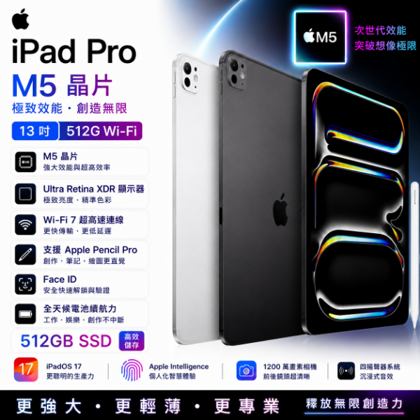 圖片 Apple 蘋果iPad Pro M5 13吋 512G WiFi	