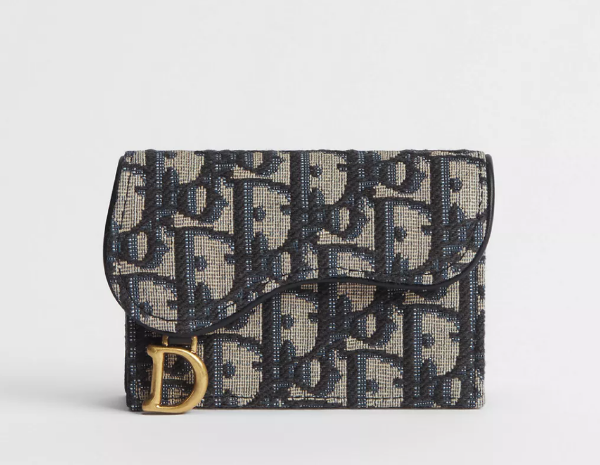 圖片 《在台現貨最低特價  最新》Dior 藍色 Dior Oblique 緹花卡夾