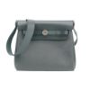 圖片 Hermes Herbag 20 Mini 銀釦帆布手提/肩背兩用包(石板灰)