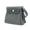 圖片 Hermes Herbag 20 Mini 銀釦帆布手提/肩背兩用包(石板灰)