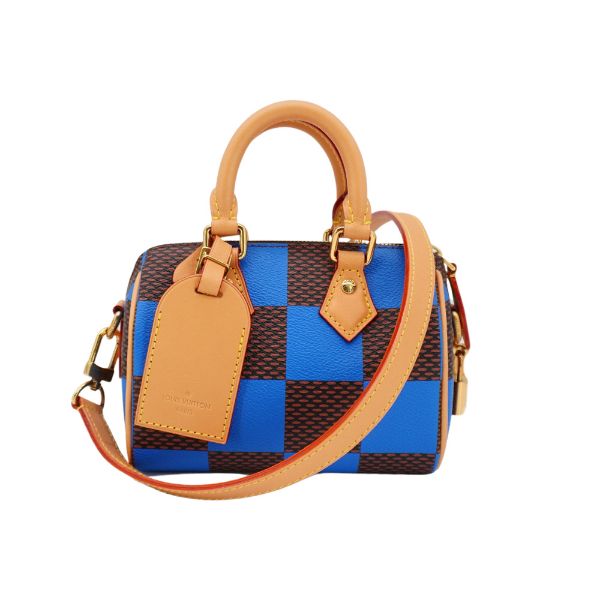 圖片 Louis Vuitton 展示品 Speedy 18 帆布手提斜背二用包(N40595-藍)