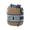 圖片 Dior 展示品 Wickker 編織緹花藤籃刺繡水桶包(藍)