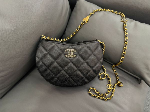 圖片 Chanel 24C  琺瑯釦 星星月牙 Hobo Bag