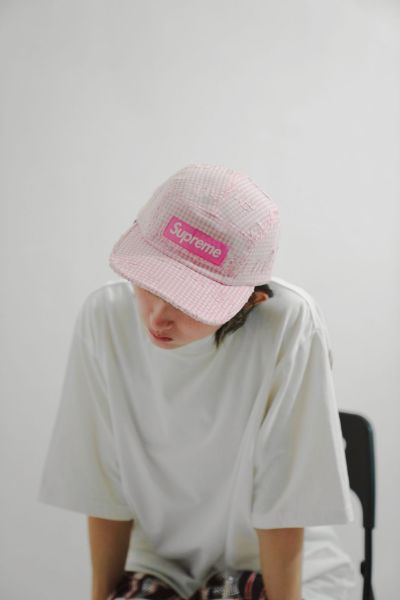  Supreme SS26 Week15 Monogram Gingham Camp Cap 五分割帽 Logo印花