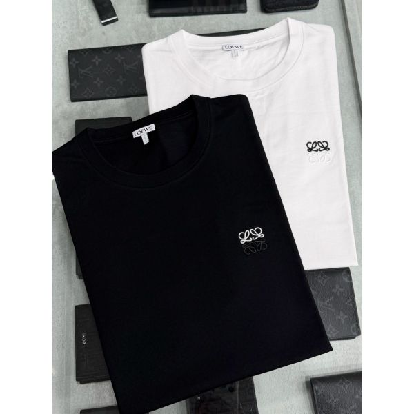 圖片 Loewe 新款 刺繡小logo 拼接配色 黑、白色 短袖T恤上衣