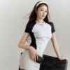 圖片 Chanel 24c黑白拼色滿logo暗紋上衣