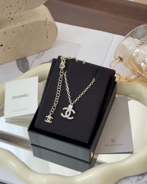圖片 【CHANEL】單鑽雙C項鍊