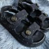 圖片 Chanel 黑色雪花牛仔魔鬼氈涼鞋