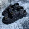 圖片 Chanel 黑色雪花牛仔魔鬼氈涼鞋