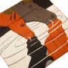圖片 Hermes 展示品 喀什米爾混絲駿馬飲水圖騰絲巾/方巾-65cm(黑/米/咖)