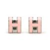 圖片 Hermes Pop H 立體簍空橢圓logo耳環-mini(粉/銀)