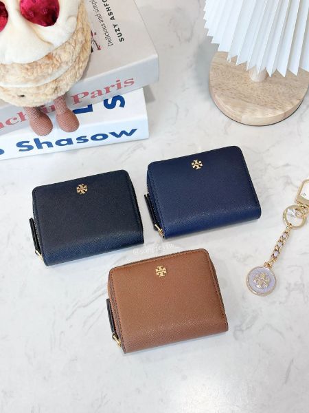圖片 Tory Burch｜TB Emerson 小金Logo 防刮兩折短夾