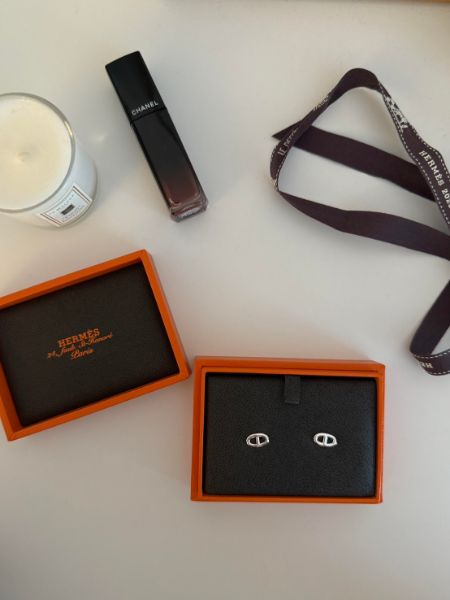 圖片 Hermes 925純銀豬鼻迷你耳釘